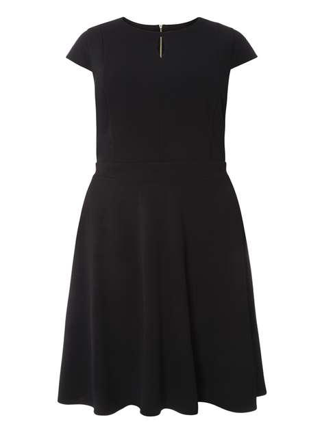DP Curve Black Keyhole Fit And Flare Dress